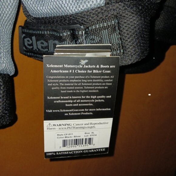 Xelement Men's Black / Silver Mesh Motorcycle Jacket with X-Armor XL - Picture 5 of 6